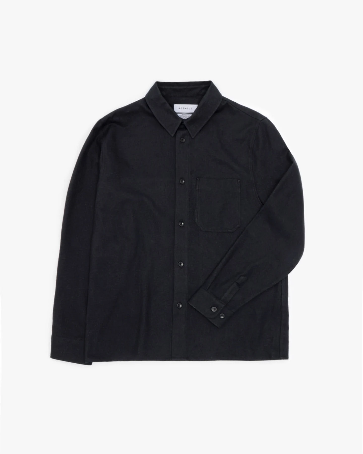 Rotholz Herren vegan Hemd Flanell Schwarz – Ansicht 2
