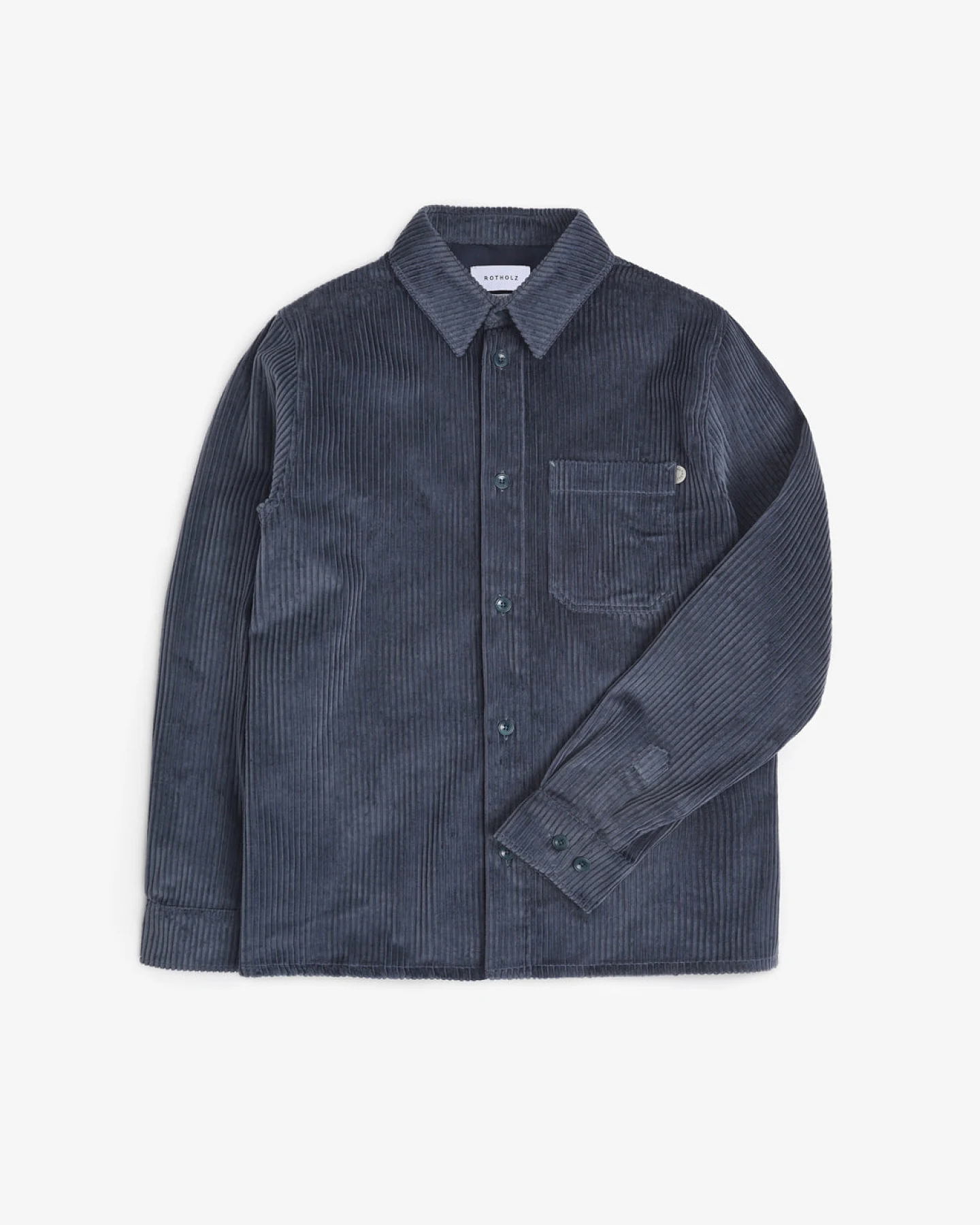 Rotholz Herren vegan Hemd Cord Blau – Ansicht 2