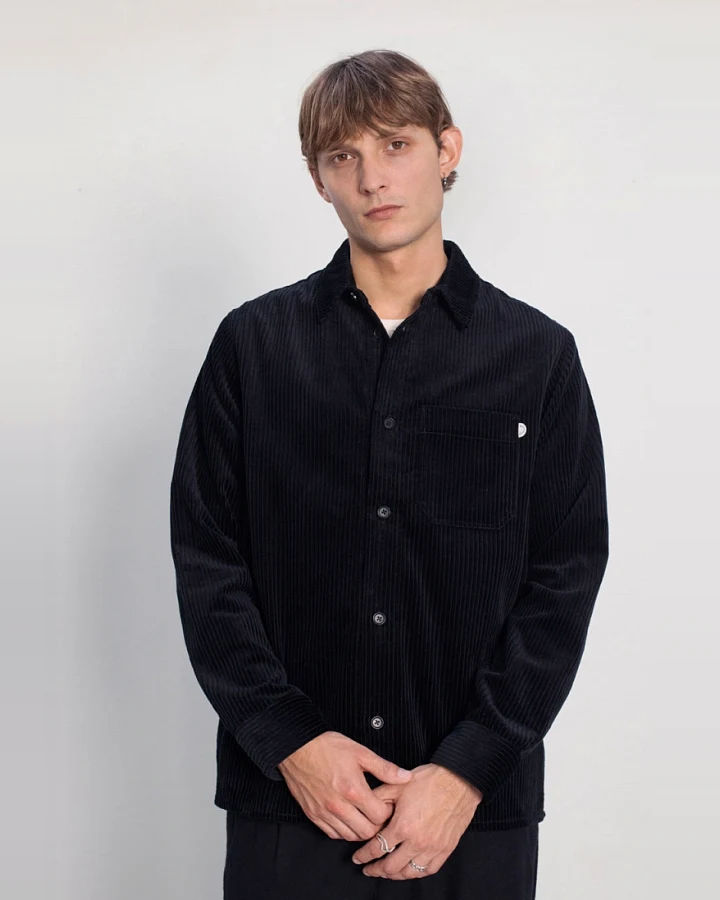 Rotholz Herren vegan Shirt Cord Schwarz