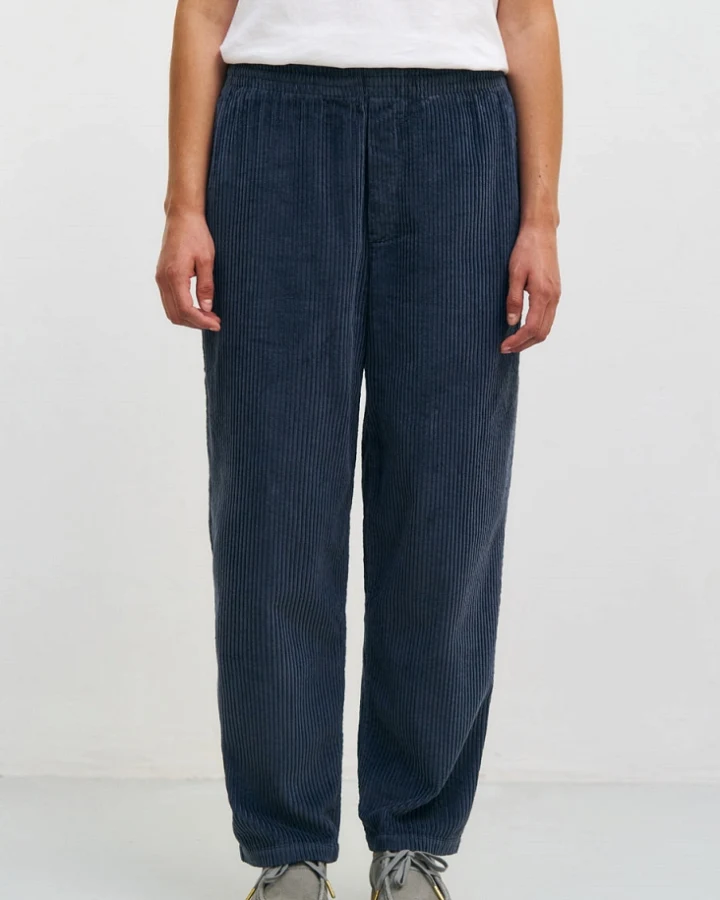 Rotholz Damen vegan Hose Wide Cord Blau