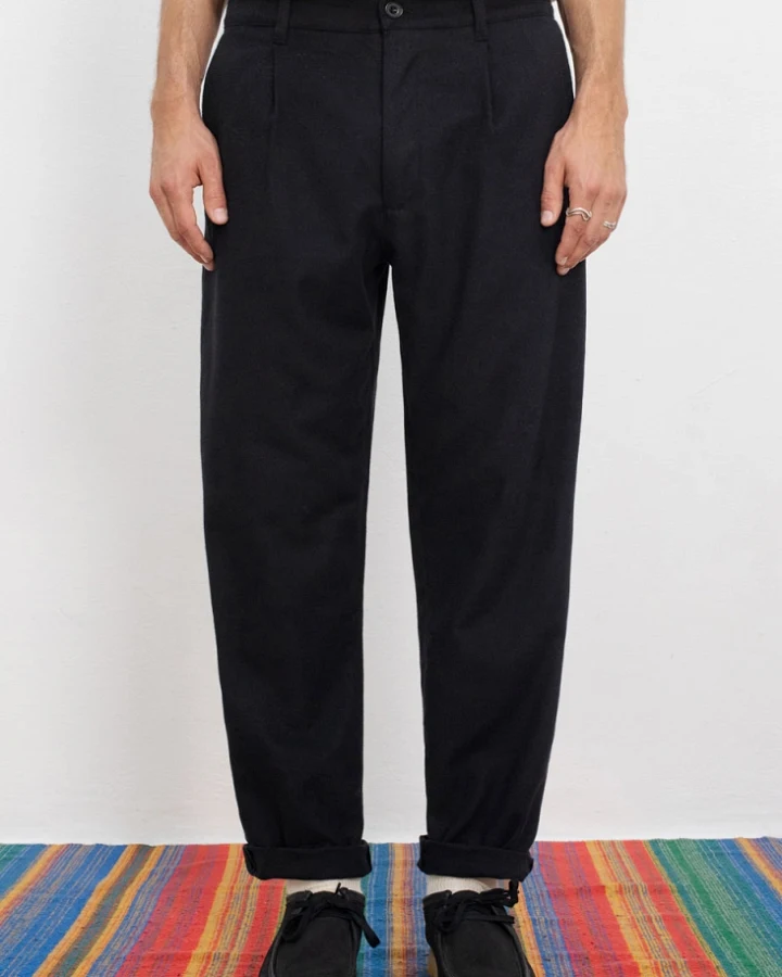 Rotholz Herren vegan Hose Flanell Everyday Schwarz
