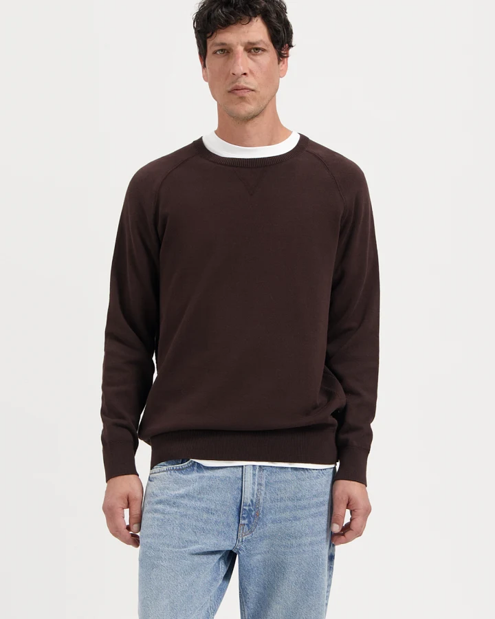 Kuyichi Herren vegan Strickpullover Noel Dunkelbraun