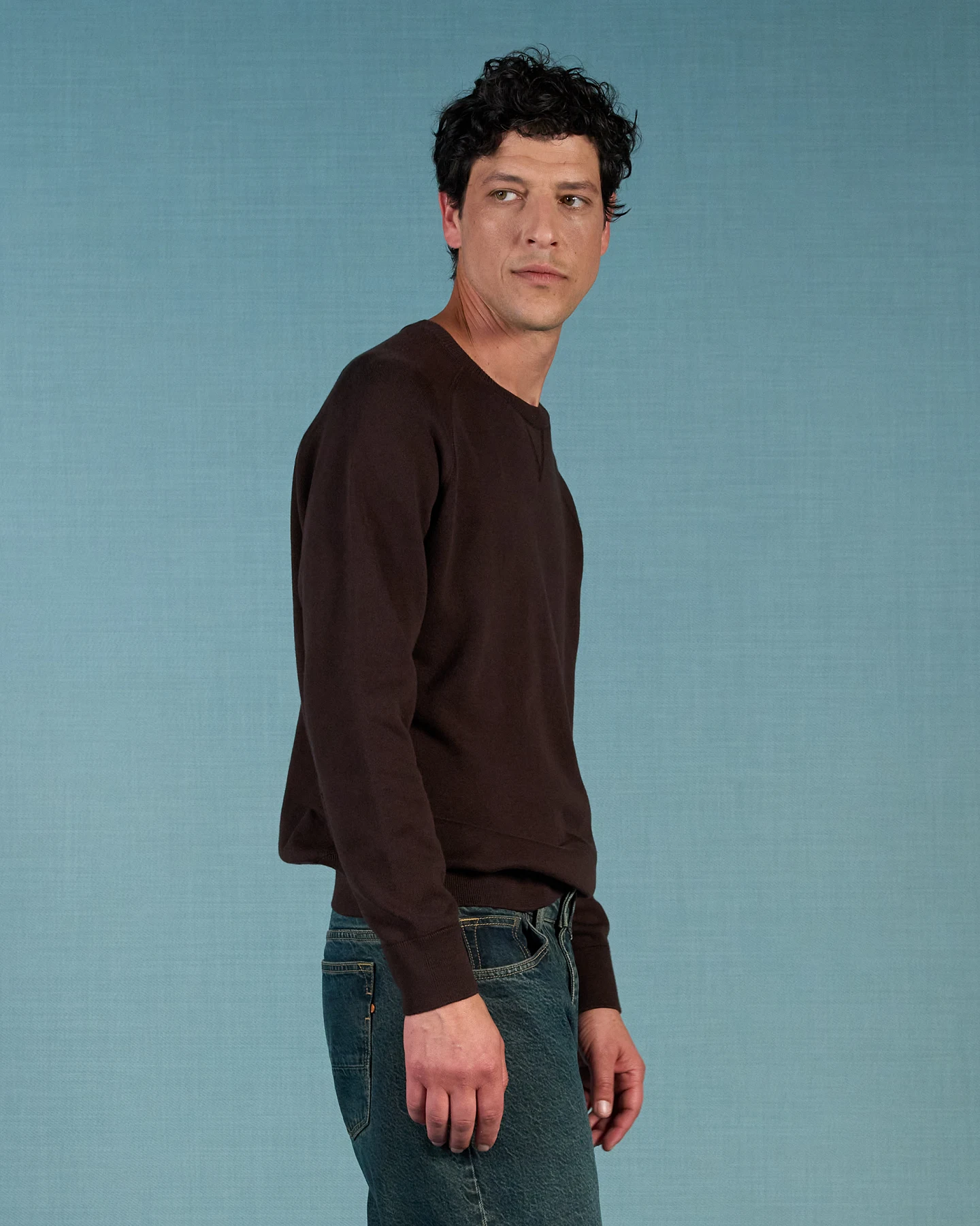 Kuyichi Herren vegan Strickpullover Noel Dunkelbraun – Ansicht 2
