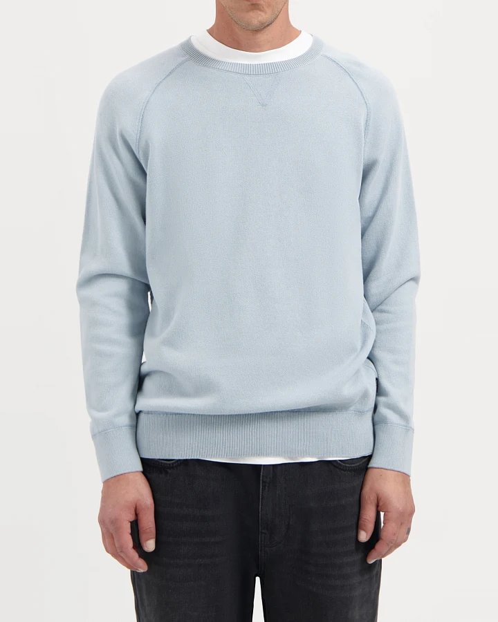 Kuyichi Herren vegan Strickpullover Noel Cloud Blue