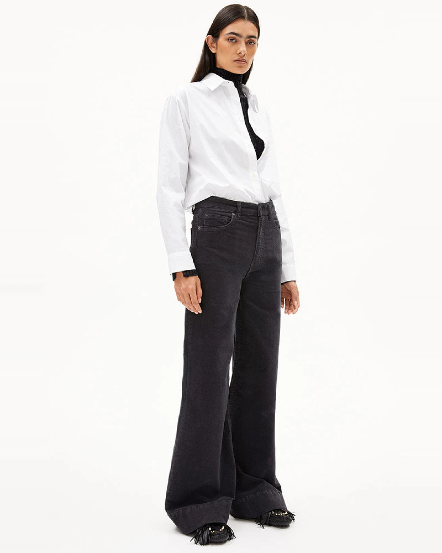 ARMEDANGELS Damen vegan Hose Corduroy Murliaa Dark Steel – Ansicht 2