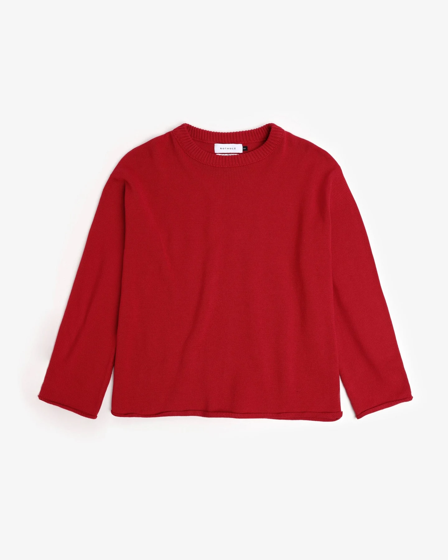 Rotholz Damen vegan Strickpullover Oversize Rot – Ansicht 2