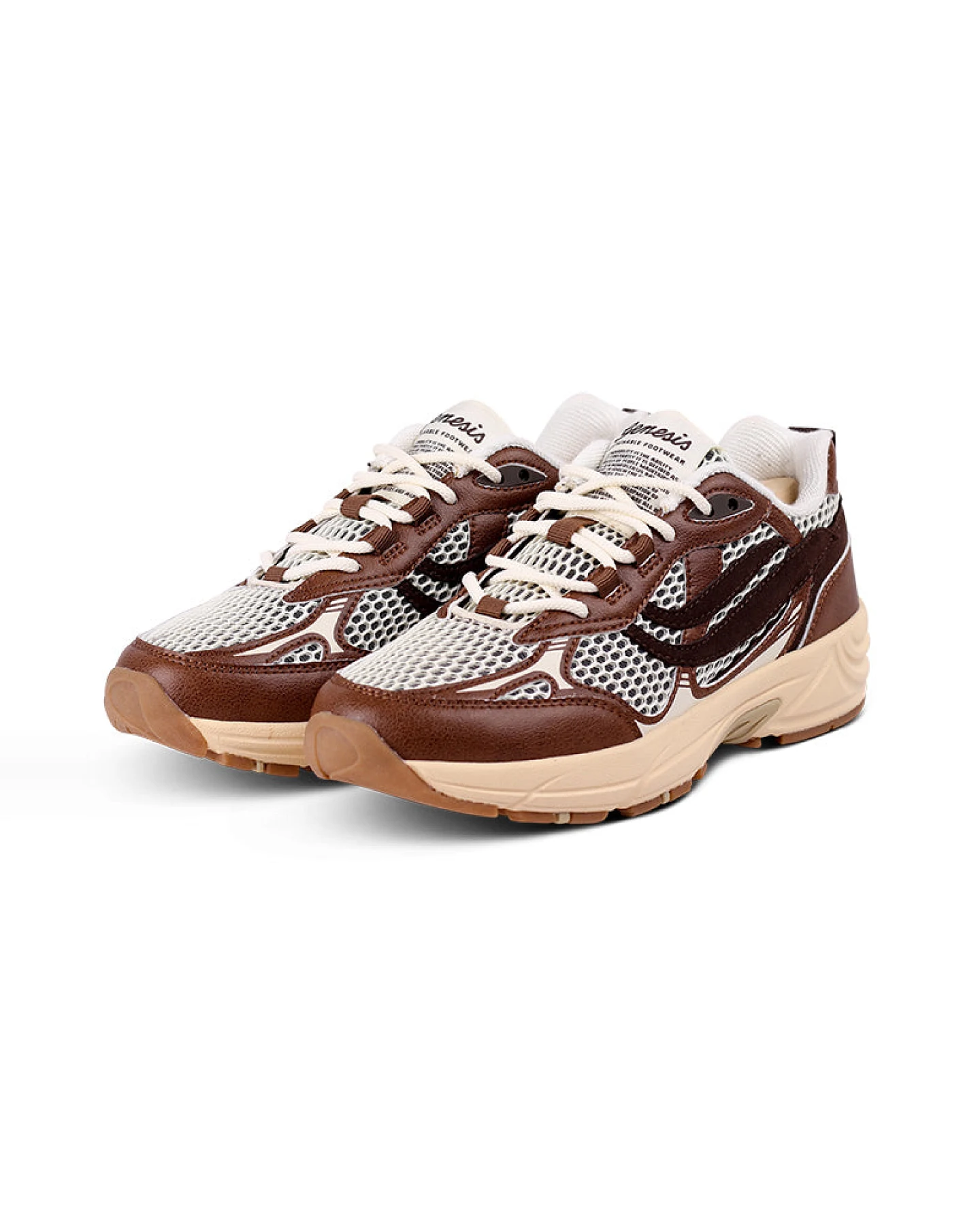 Genesis Herren vegan Sneaker G-Eco 99 2-Tone Braun/Weiß – Ansicht 2