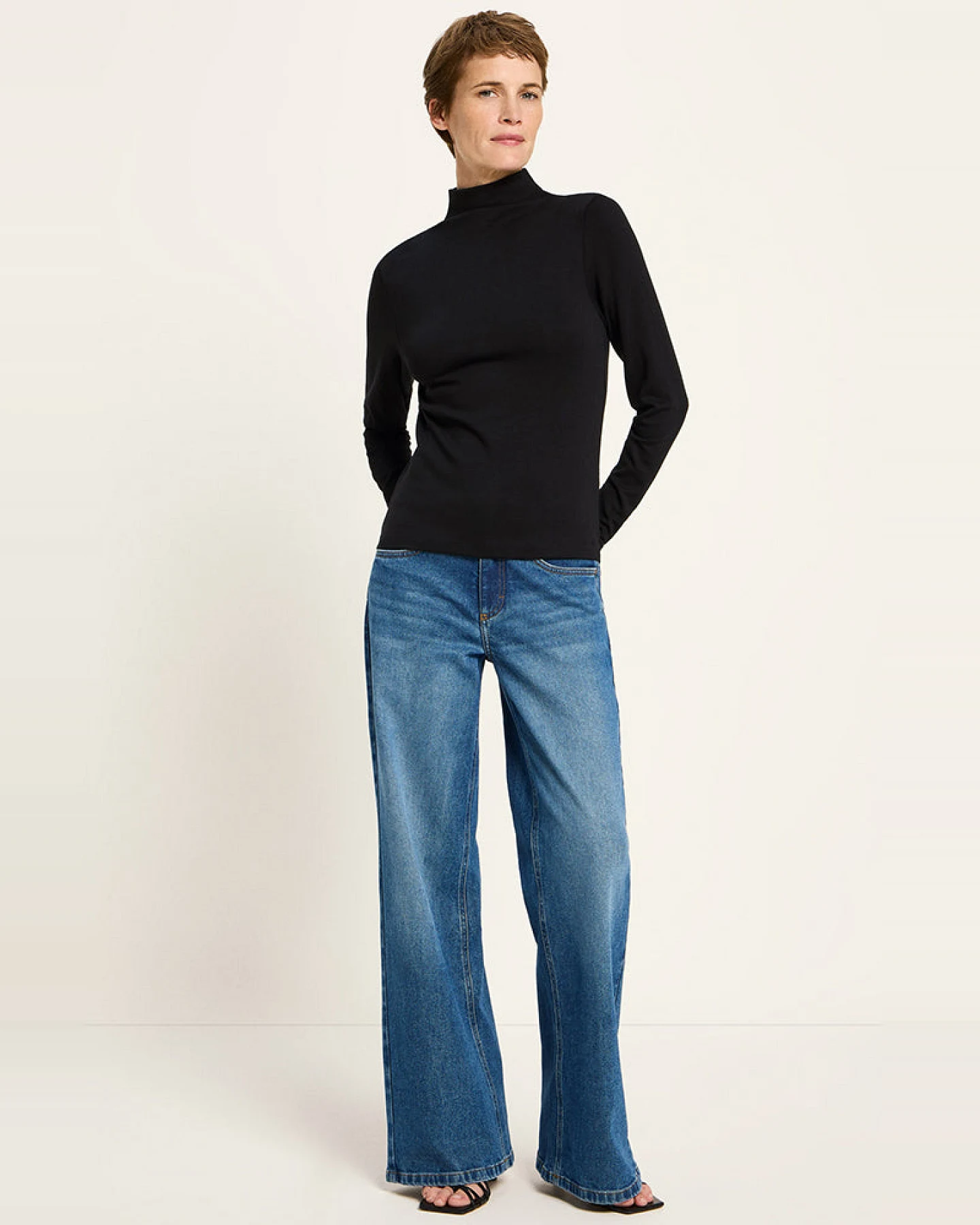 Lanius Damen vegan Pullover Rollkragenpullover Schwarz – Ansicht 2