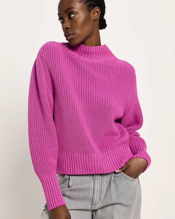 Lanius Damen vegan Strickpullover Rosa