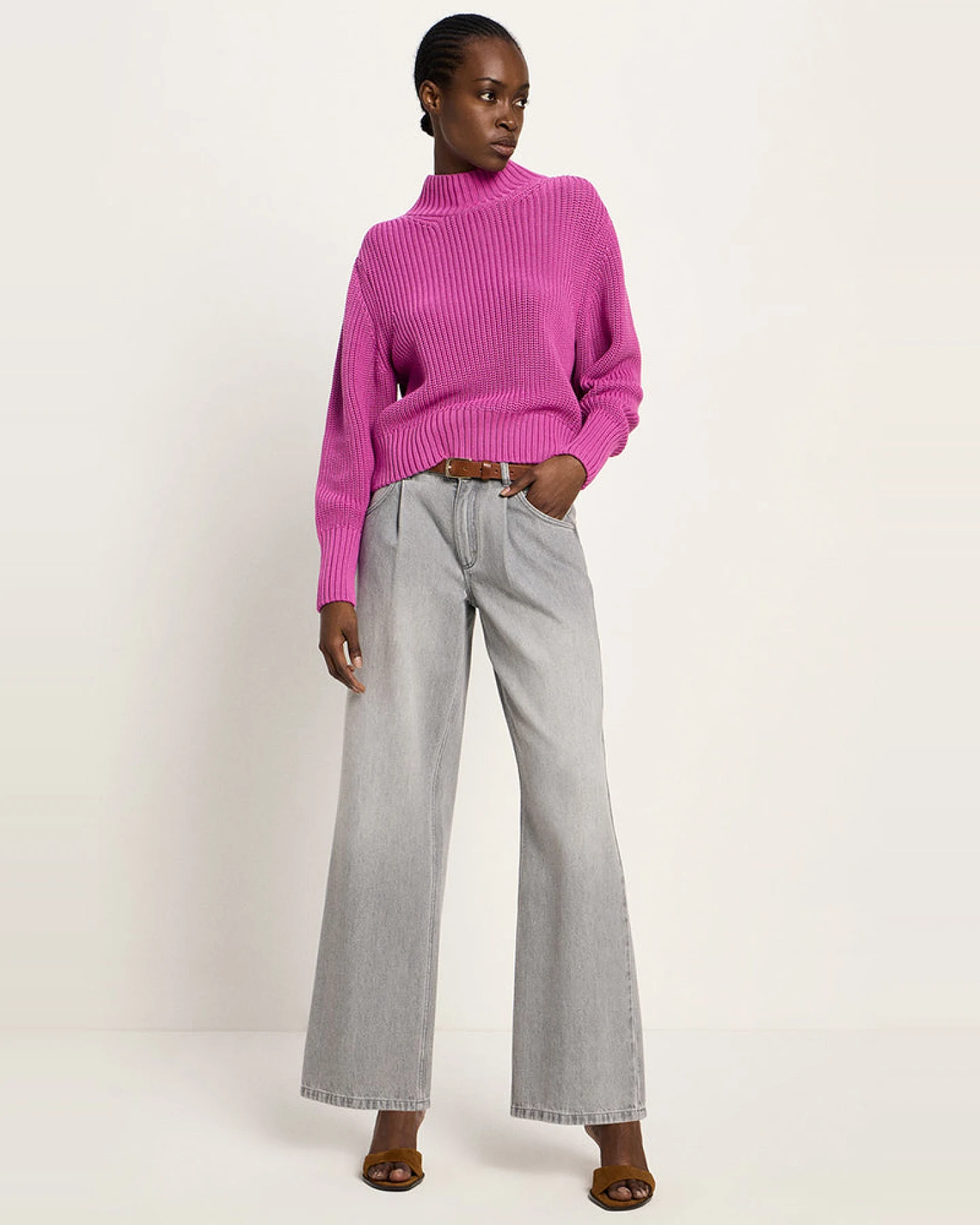 Lanius Damen vegan Strickpullover Rosa – Ansicht 2