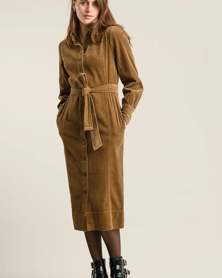 KOMODO Damen vegan Kleid Haritti Cord Olive