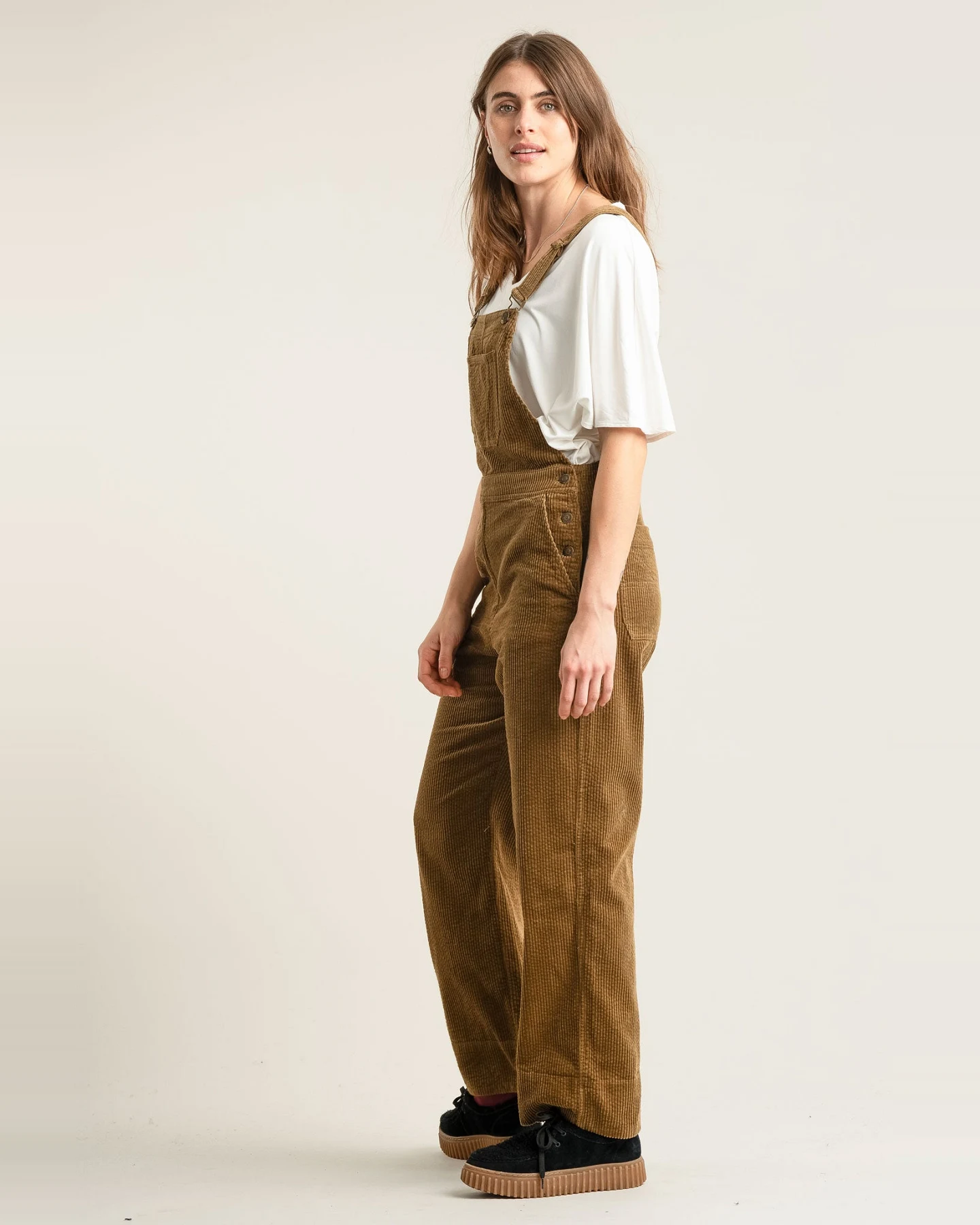 KOMODO Damen vegan Latzhose Leni Cord Olive – Ansicht 2