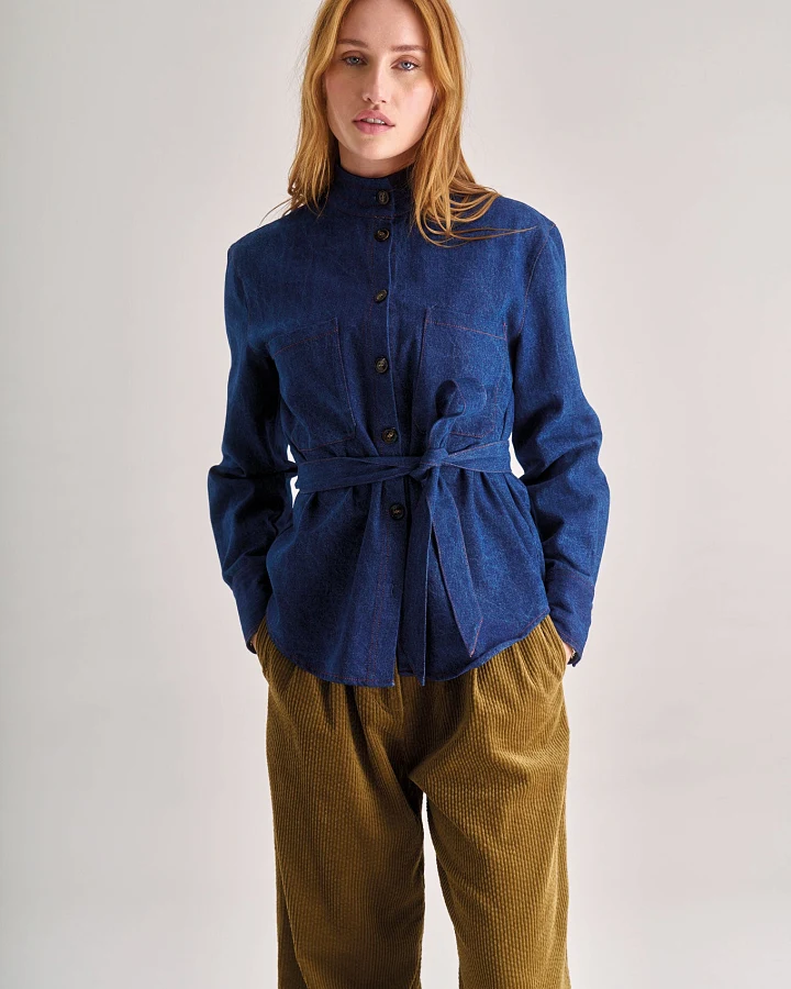 KOMODO Damen vegan Hemd Denim Ford Dunkelblau