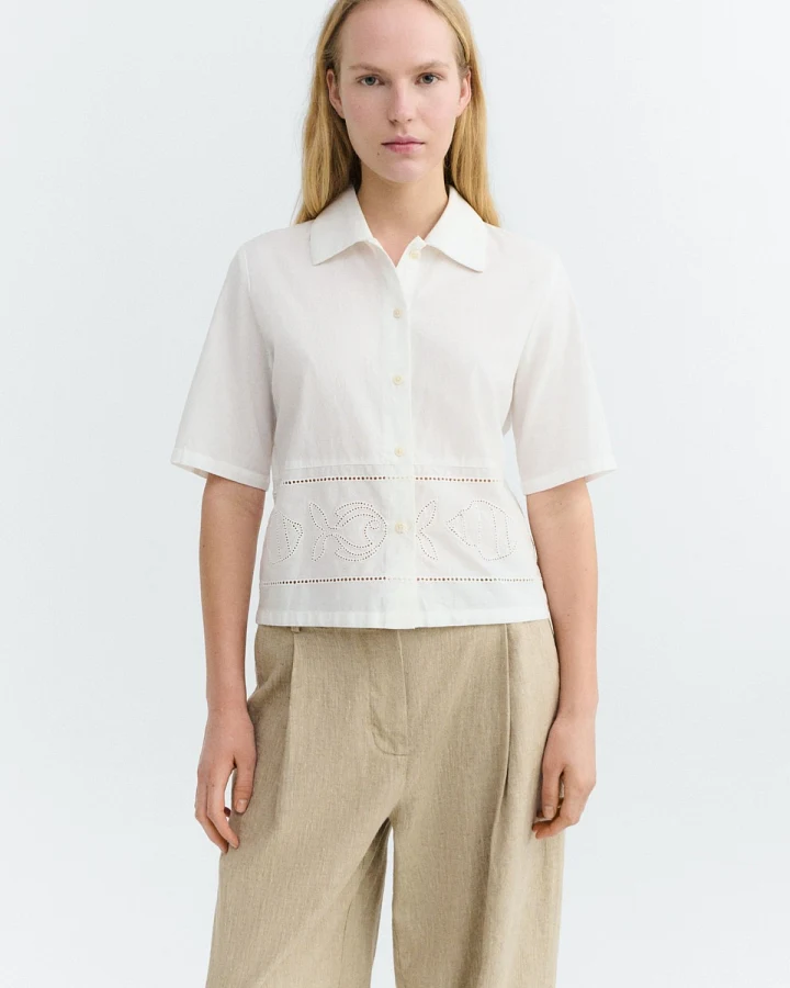 Bluse Vainica Ane Fish And Shell Weiß