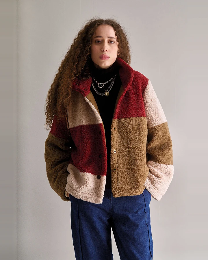 KOMODO Damen vegan Jacke Isobel Patchwork Multicolour