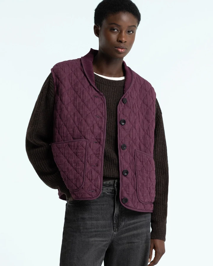 Kings of Indigo Damen vegan Weste Kiko Unisex Mauve Wein Lila