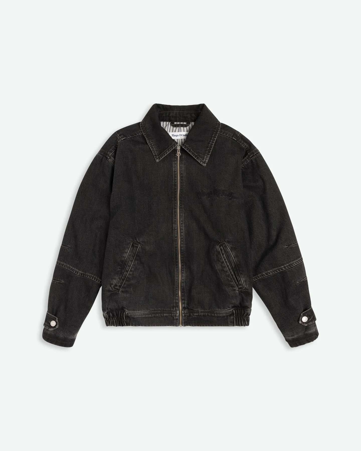Kings of Indigo Damen vegan Jeansjacke Deon Vilma Braun Schwarz – Ansicht 2