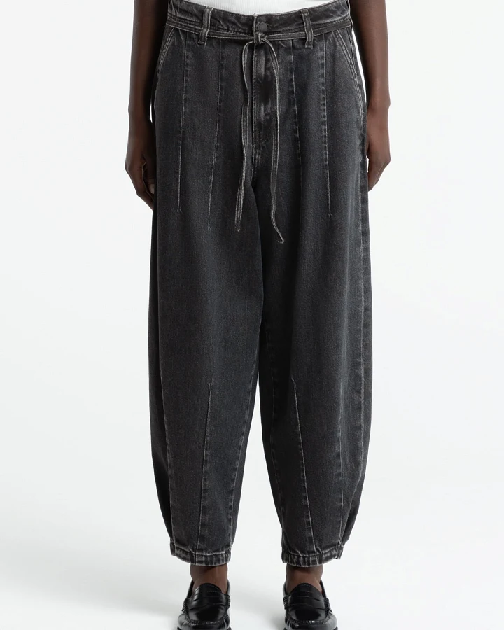 Kings of Indigo Damen vegan Hose Oujou Braun Schwarz