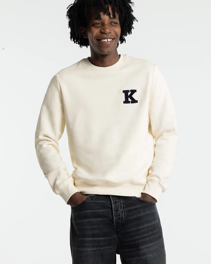 Kings of Indigo Herren vegan Sweatshirt Stephen Cloud Dancer Weiß