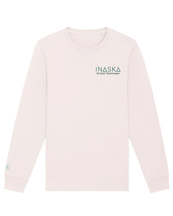 Inaska Damen vegan Pullover Inaska Unisex Vintage Weiß Dunkelgrün