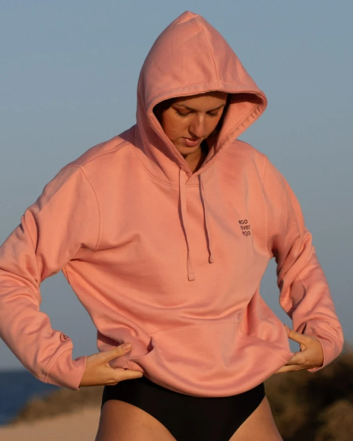 Inaska Damen vegan Hoodie Unisex Eco Statement Pink Berry