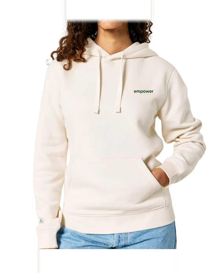 Inaska Damen vegan Hoodie Unisex Empower Vintage Weiß Dunkelgrün
