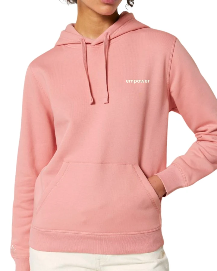 Inaska Damen vegan Hoodie Unisex Statement Empower Soft Pink Creme