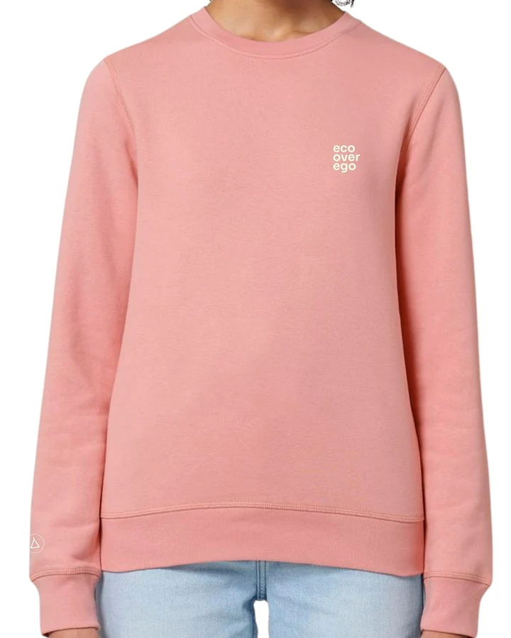 Inaska Herren vegan Sweatshirt Unisex Eco Soft Statement Rosa Creme
