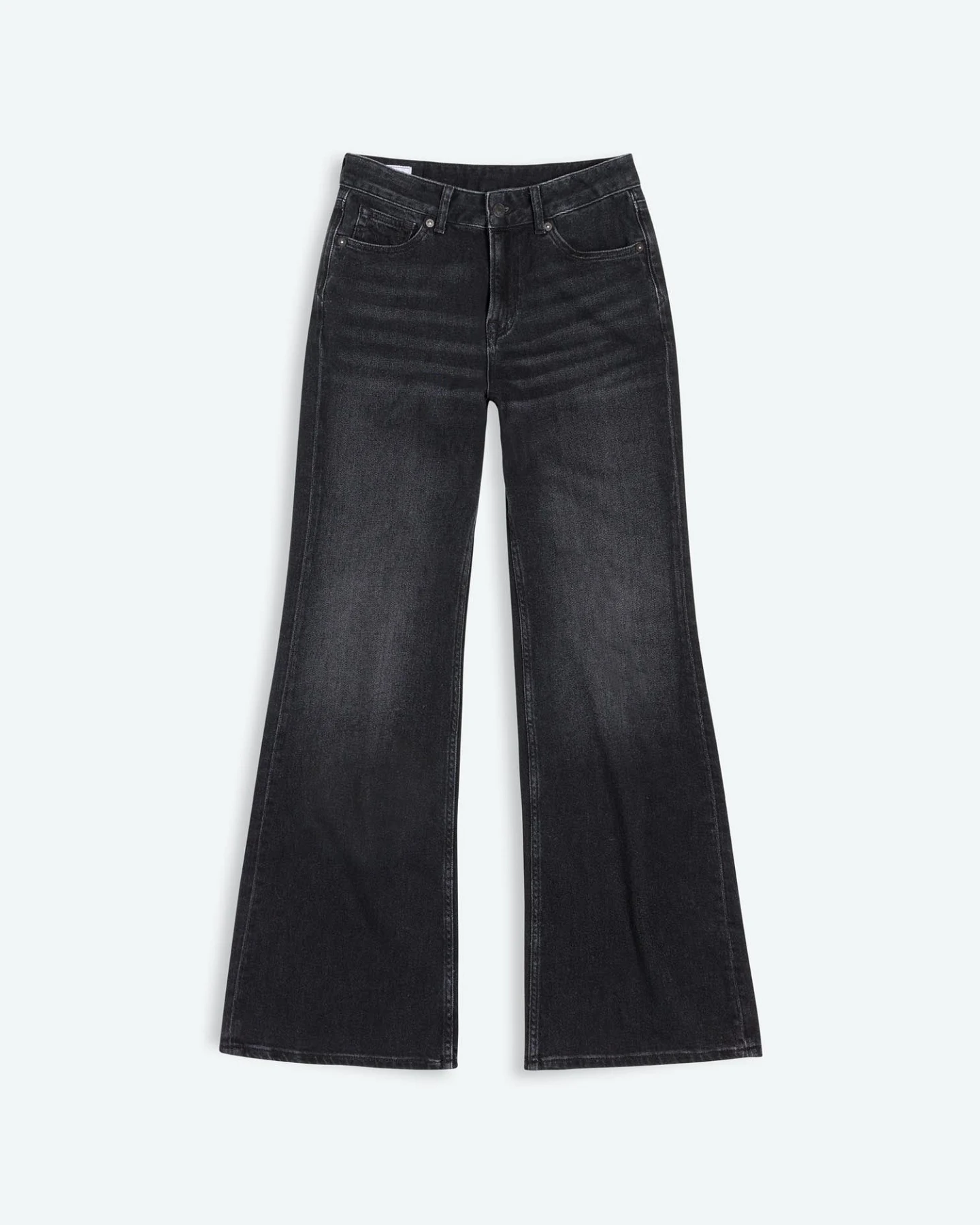 Kings of Indigo Damen vegan Jeans Kukiko Flare Mid Rise Schwarz – Ansicht 2