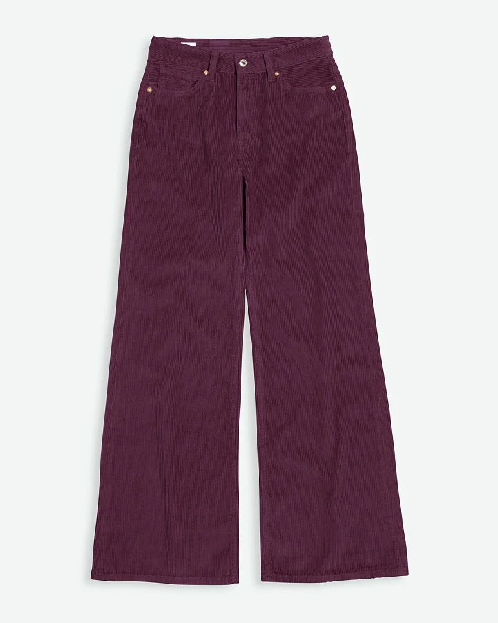 Kings of Indigo Damen vegan Kordhose Jane Flare Mauve Wine
