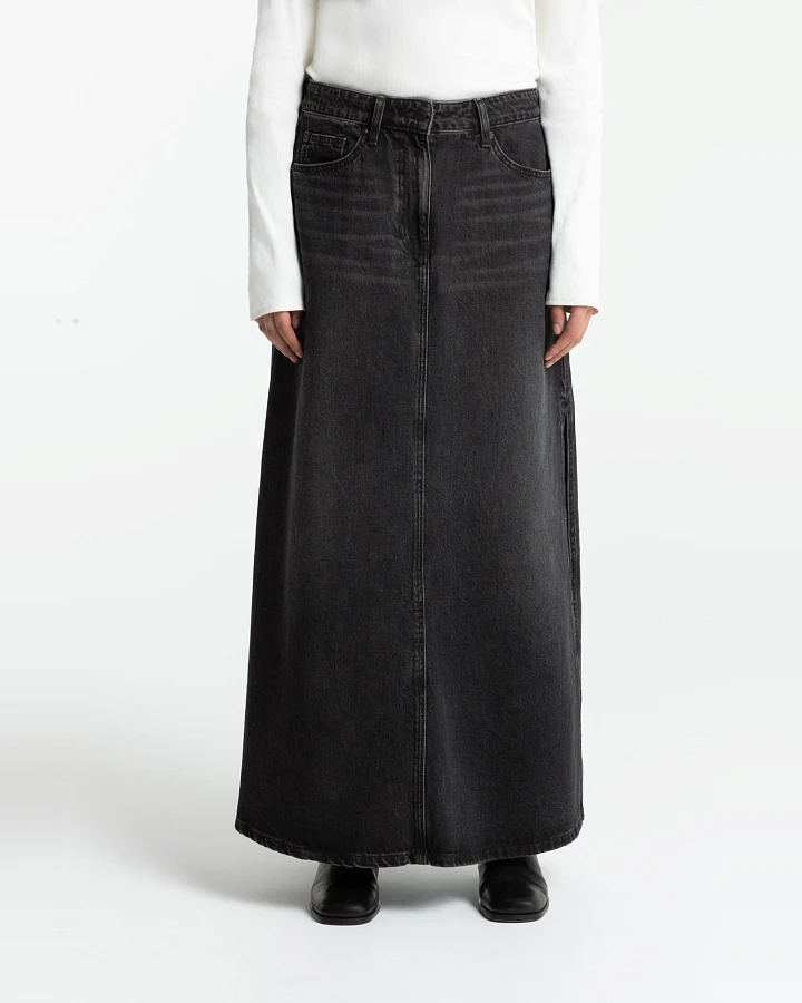 Kings of Indigo Damen vegan Denim-Rock Amirah Schwarz