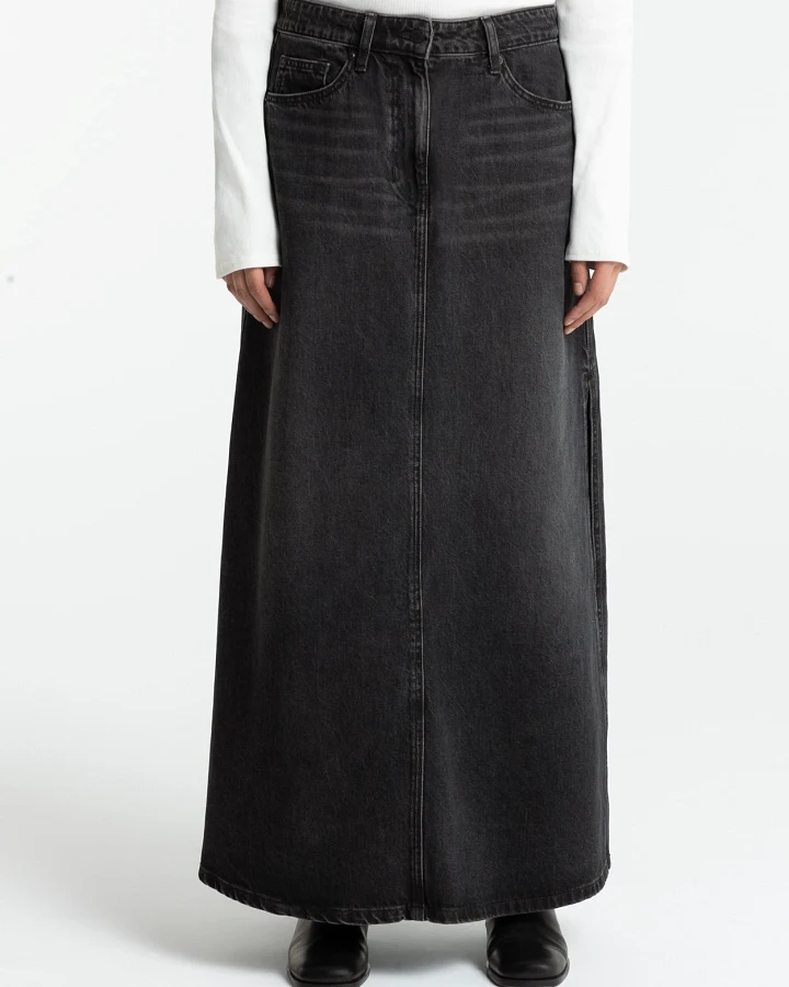 Kings of Indigo Damen vegan Denim-Rock Amirah Schwarz