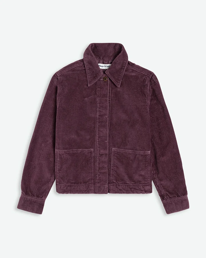 Kings of Indigo Damen vegan Jacke Ota Cord Mauve Weinrot