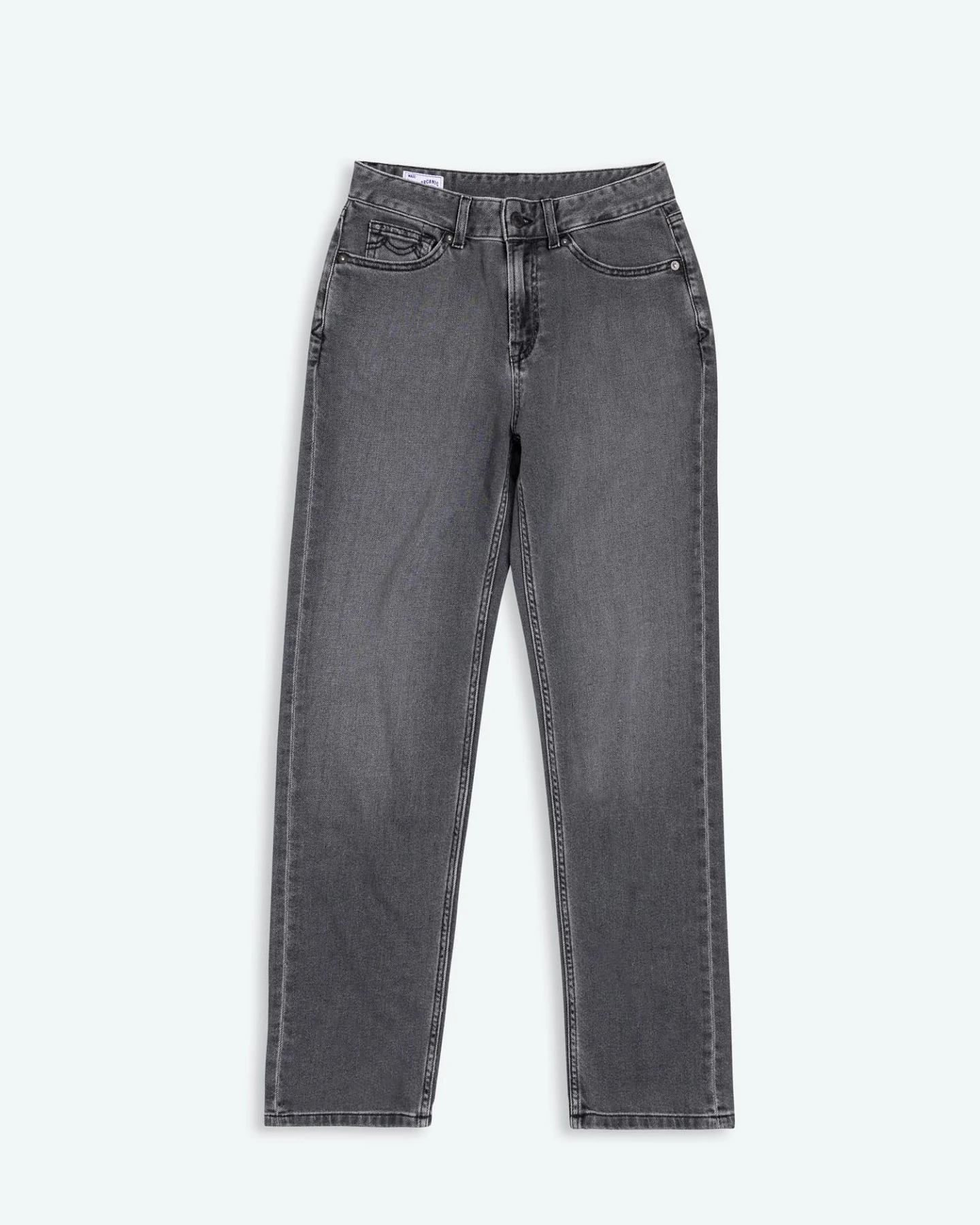Kings of Indigo Damen vegan Jeans Inoe Mid Rise Straight Leg Grau – Ansicht 2