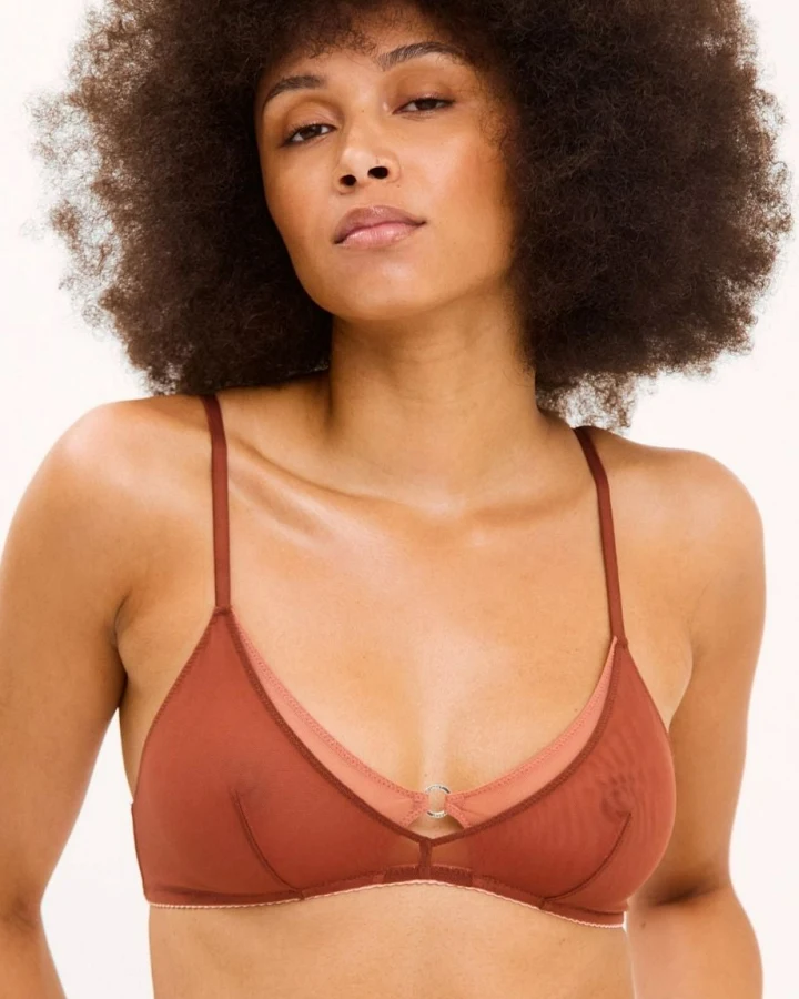 Understatement Damen vegan Bh Mesh Double Triangle Rost