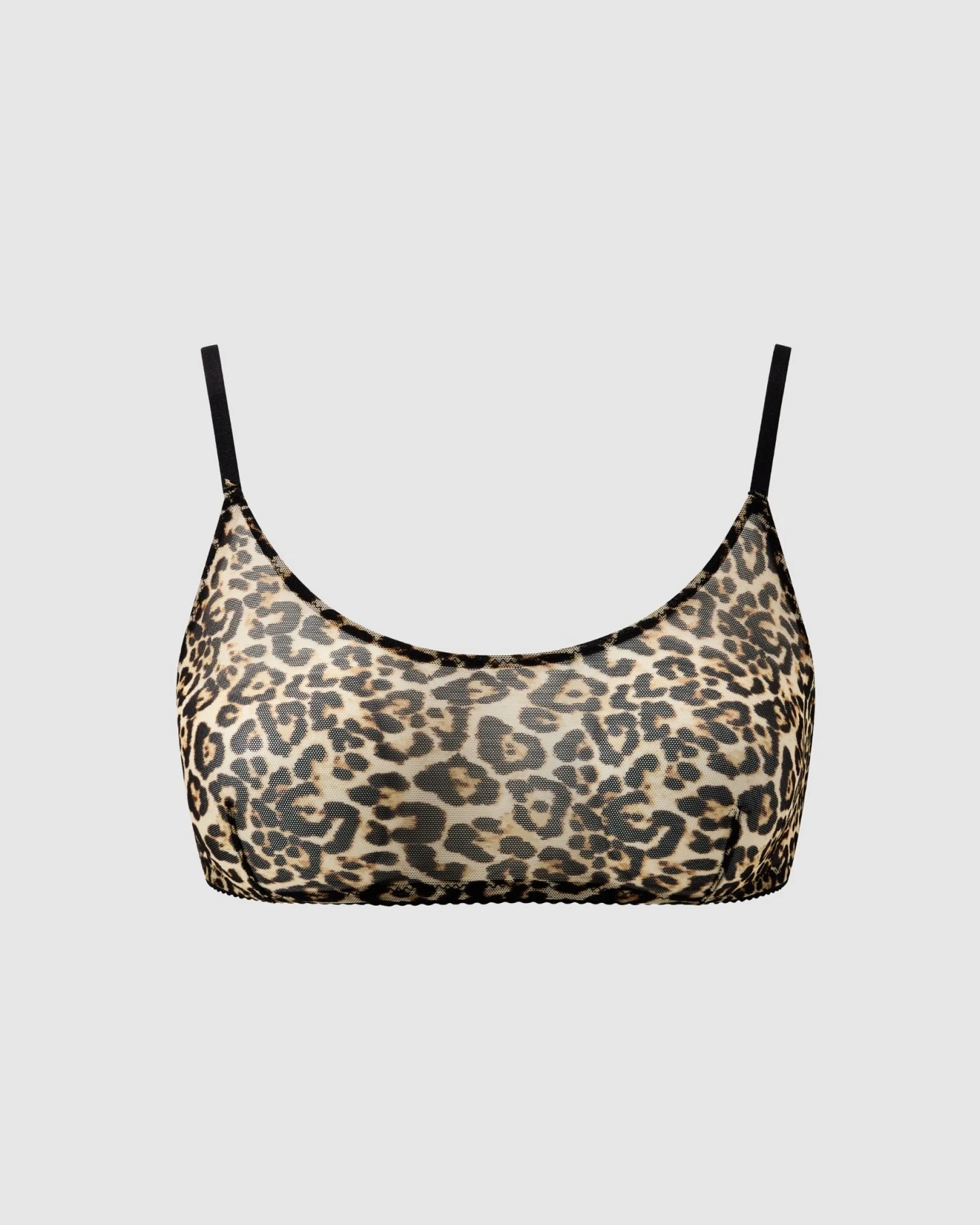 Understatement Damen vegan Bralette Mesh Scoop Leopard – Ansicht 2