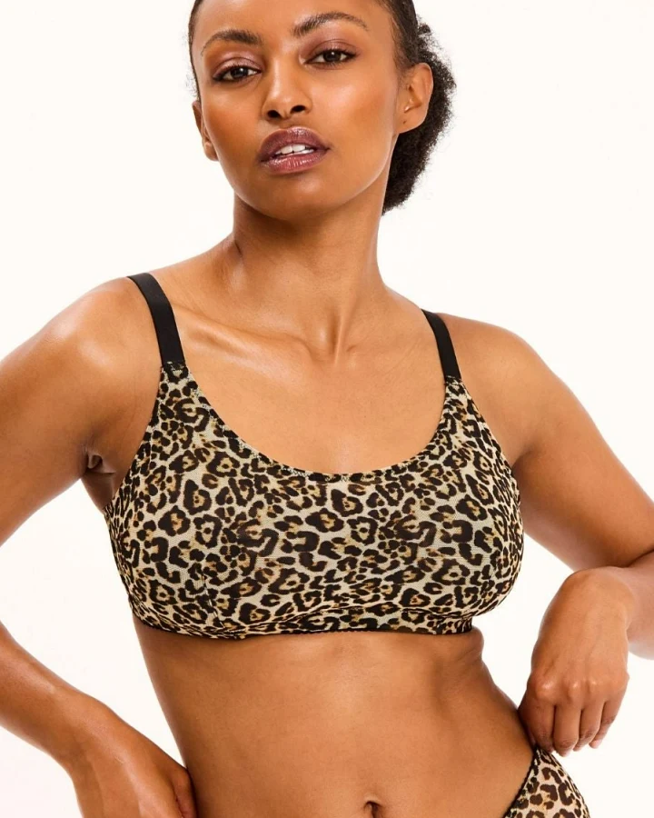 Understatement Damen vegan Bralette Mesh Scoop+ Leopard