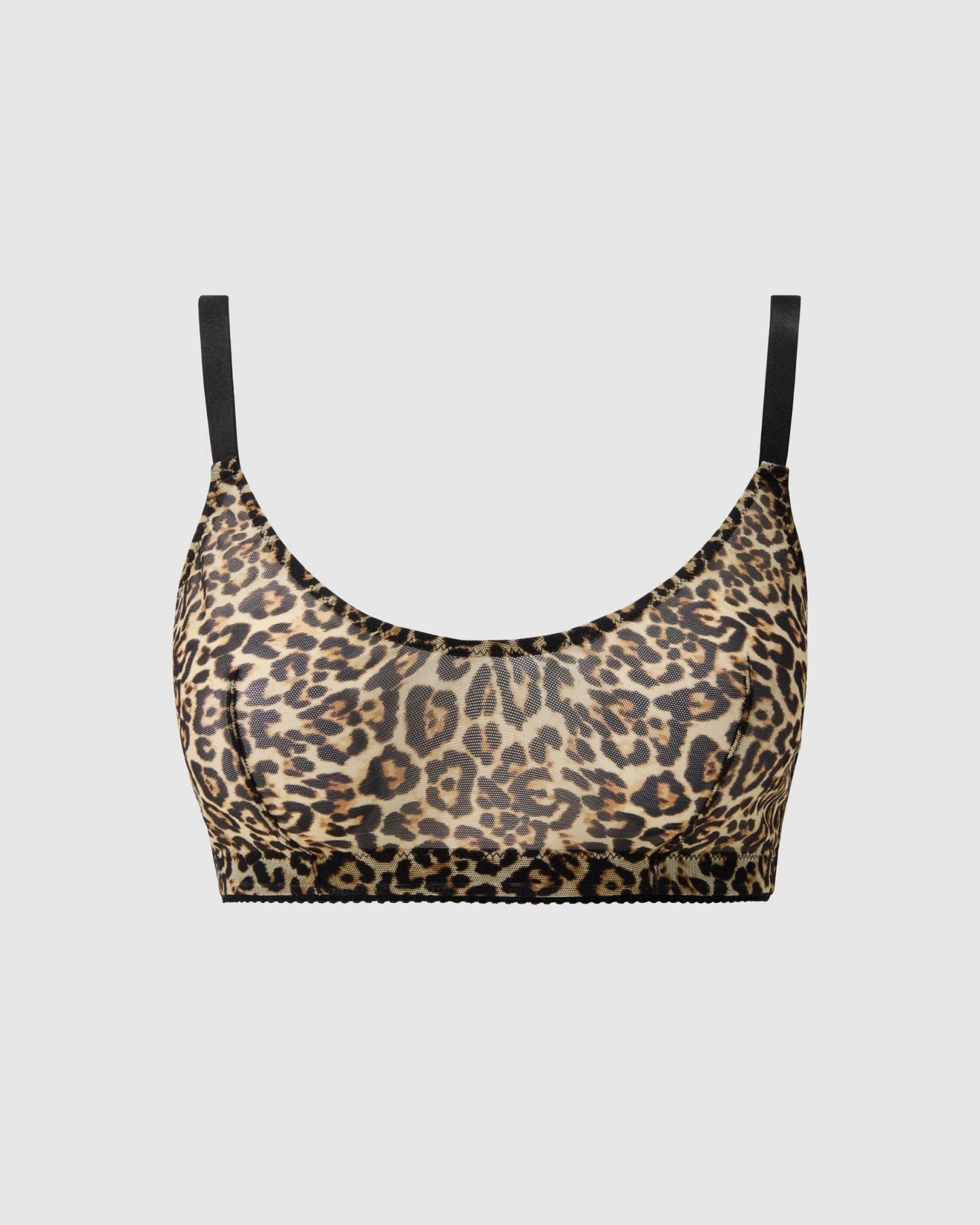 Understatement Damen vegan Bralette Mesh Scoop+ Leopard – Ansicht 2