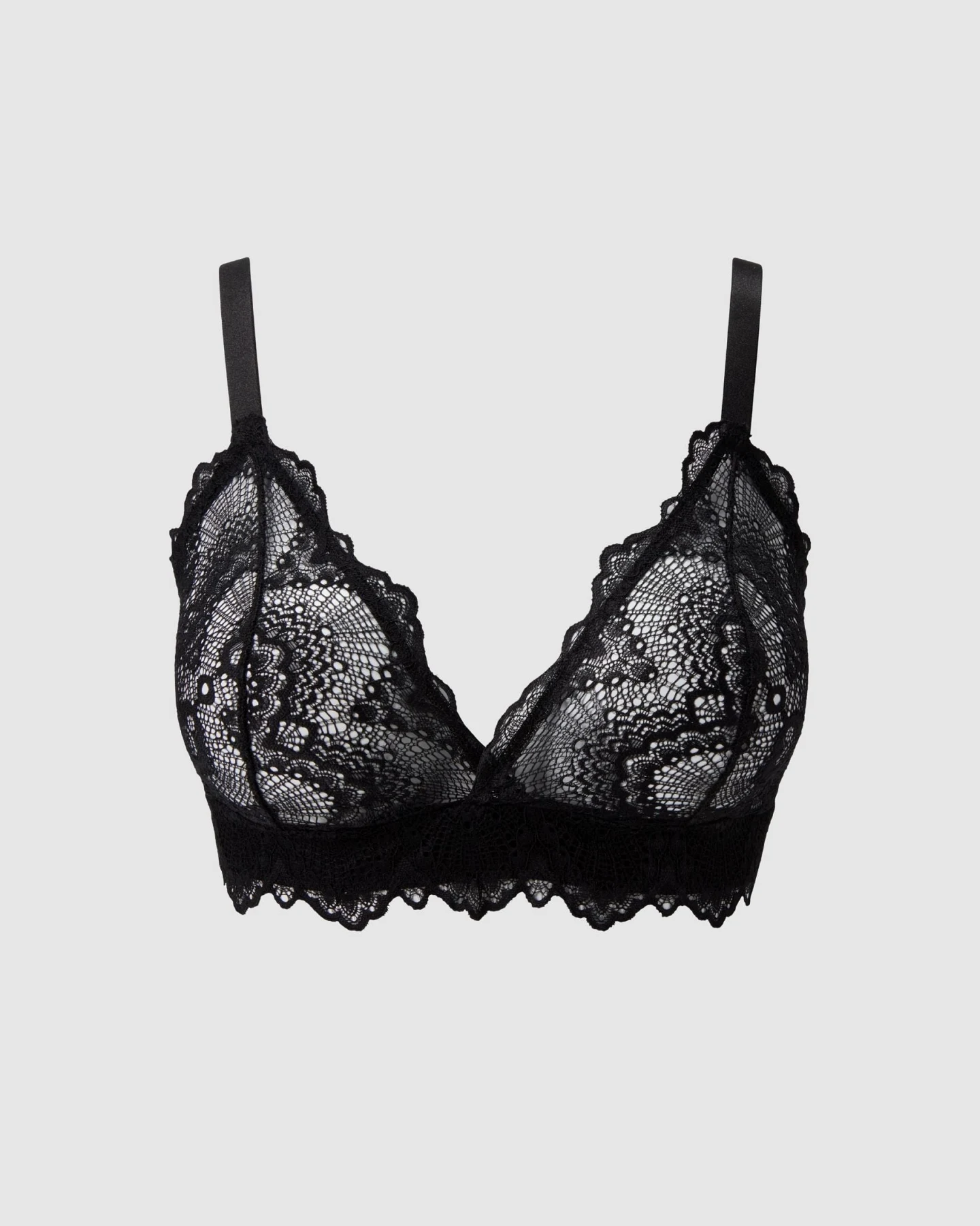 Understatement Damen vegan Bralette Dessous Spitze Dreieck Schwarz – Ansicht 2