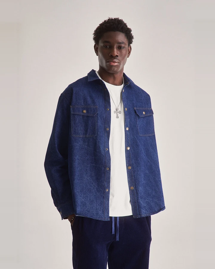 KOMODO Herren vegan Hemd Karda Dark Denim