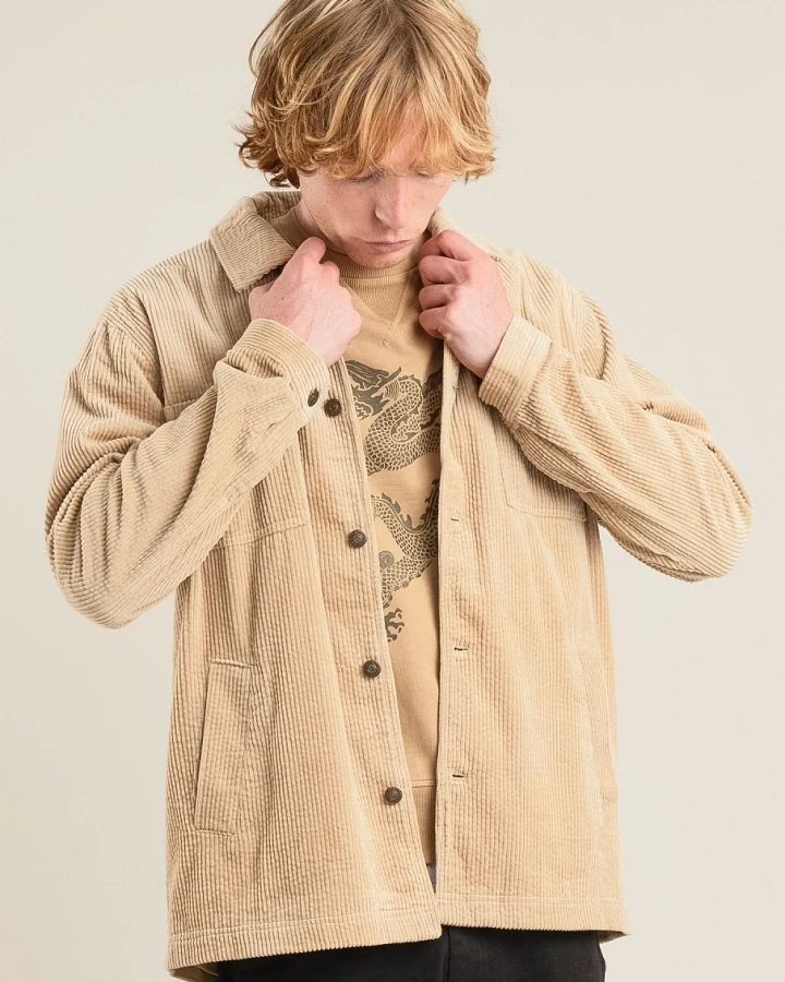 KOMODO Herren vegan Jacke Stanley Cord Croissant Beige