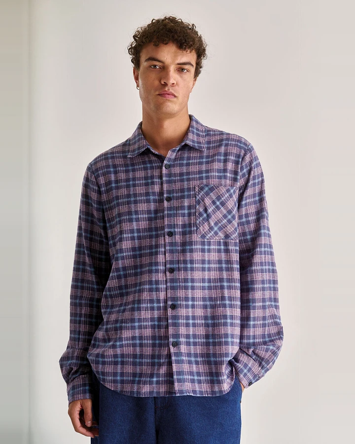 KOMODO Herren vegan Hemd Flanell Santi Lila