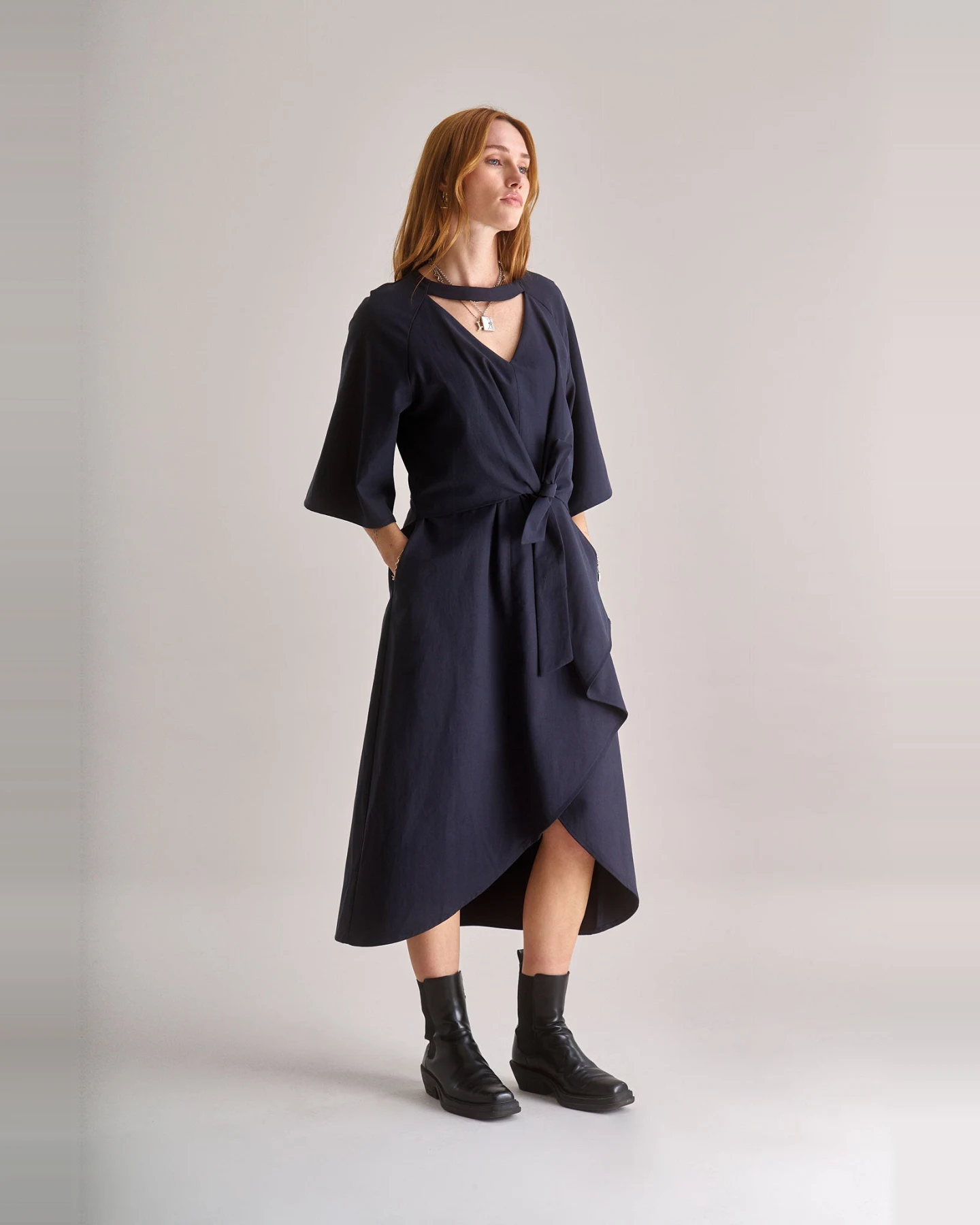 KOMODO Damen vegan Kleid Vivienne Navy – Ansicht 2