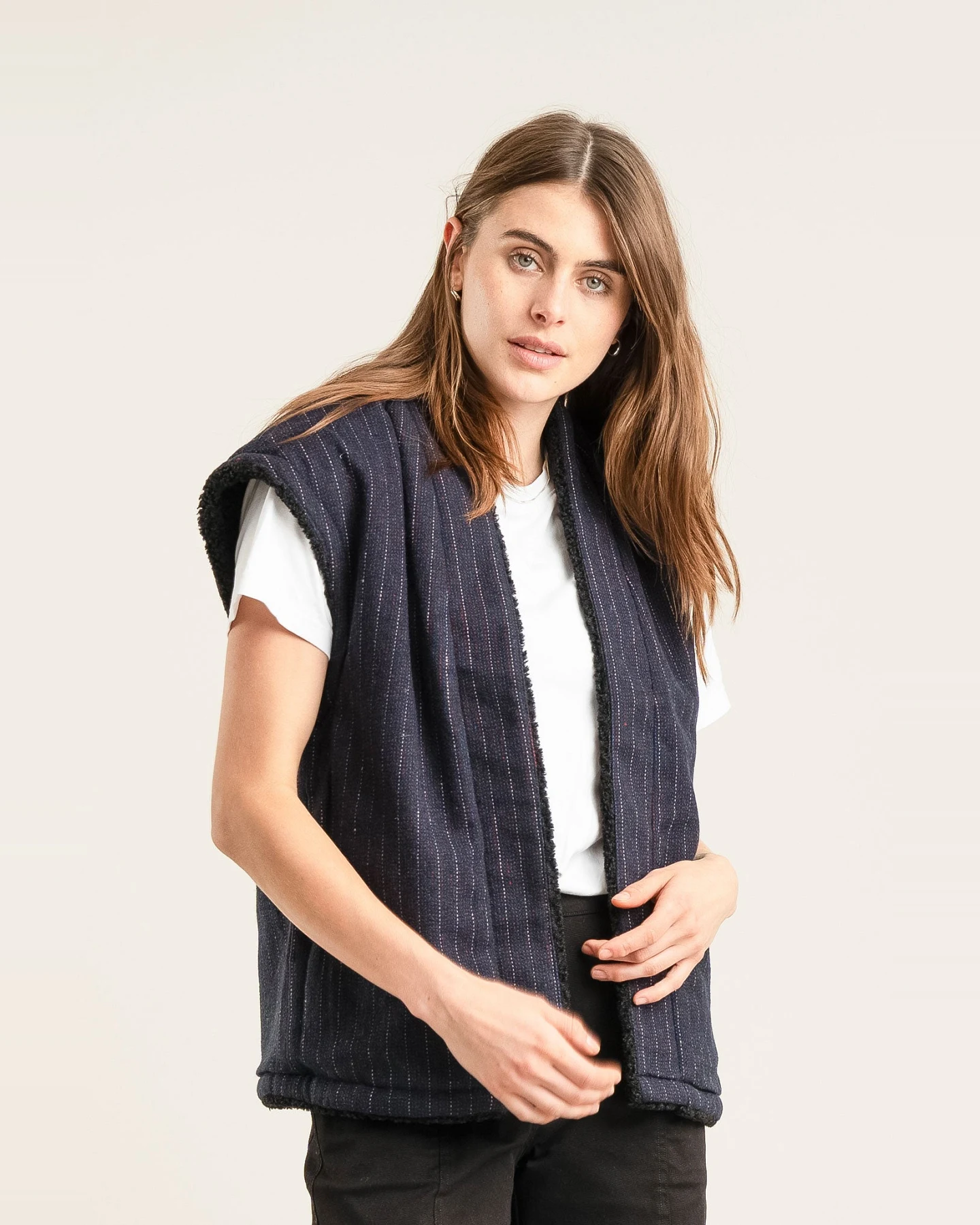 KOMODO Damen vegan Weste Reversible Georgie Schwarz – Ansicht 2