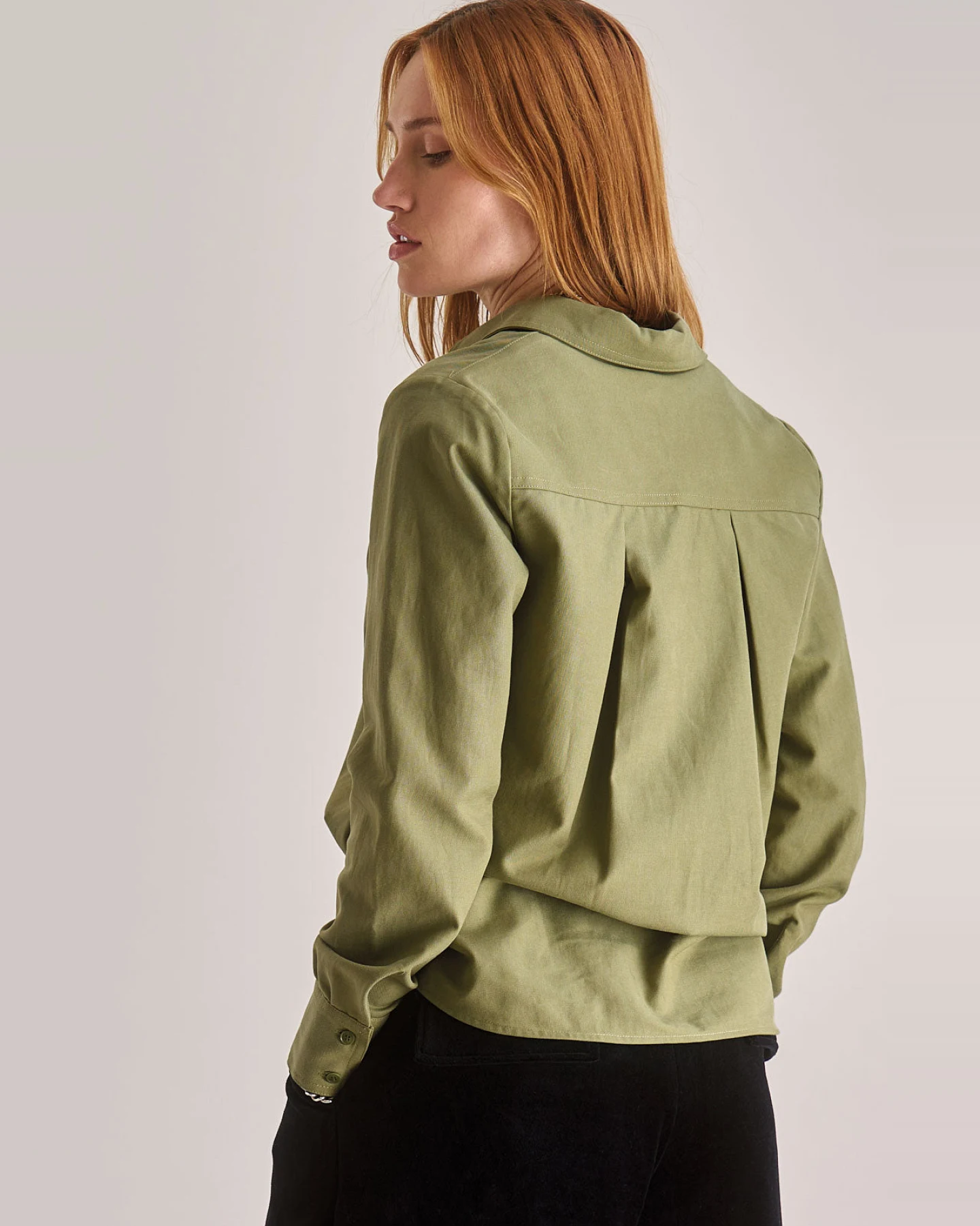 KOMODO Damen vegan Hemd Kenji Olive – Ansicht 2