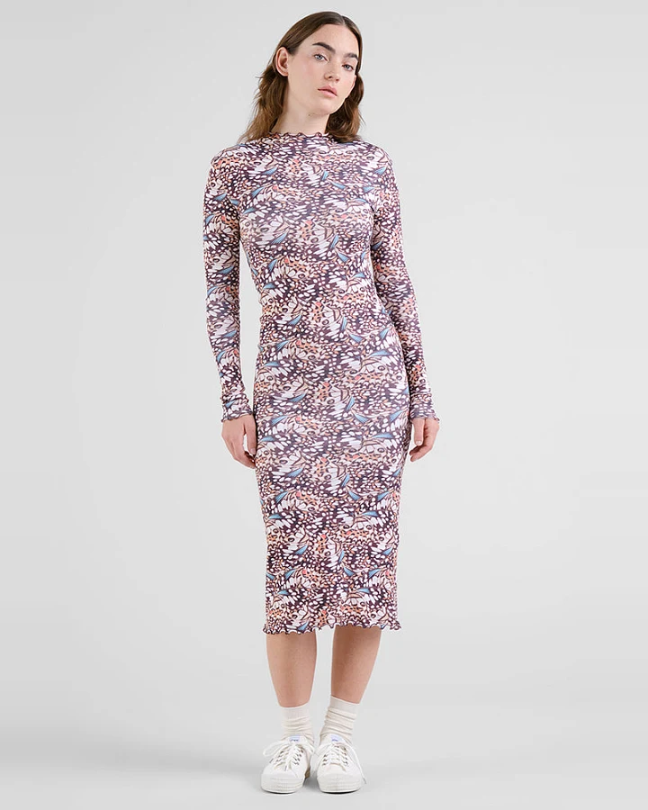 DEDICATED Damen vegan Kleid Rib Lofta Butterfly Wings Multicolour