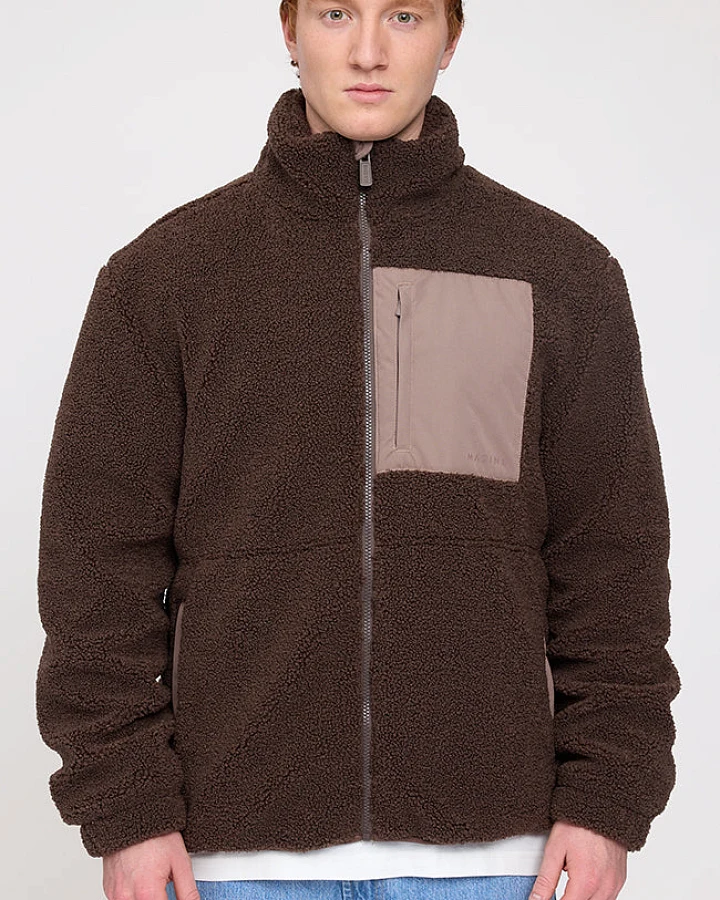 Mazine Herren vegan Gefütterte Sherpa Jacke Braun