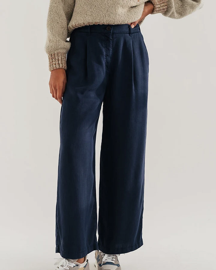 TWOTHIRDS Damen vegan Hose Nanpu Blau Nacht
