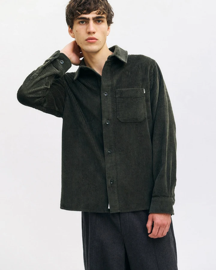 Rotholz Herren vegan Shirt Cord Dunkelgrün