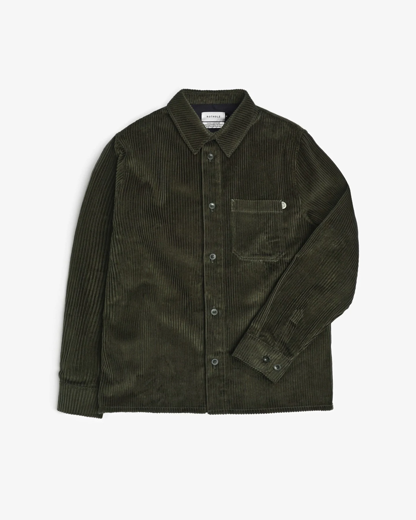 Rotholz Herren vegan Shirt Cord Dunkelgrün – Ansicht 2